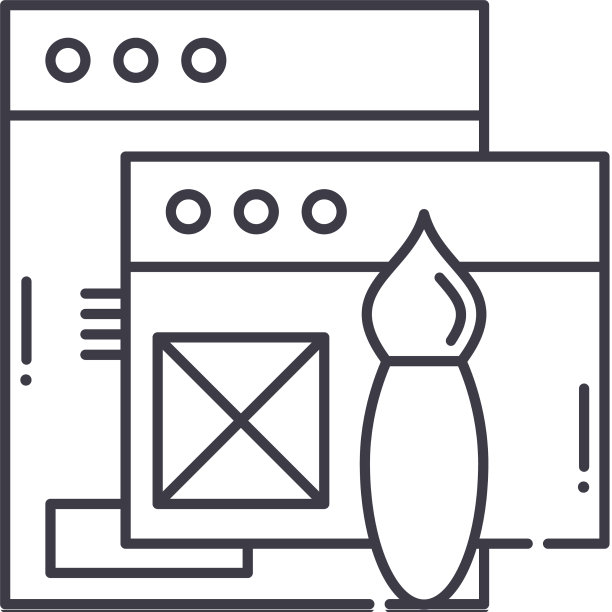 网页设计概念图标线性孤立图片下载