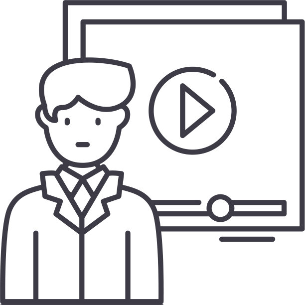 视频博客图标线性孤立图片下载