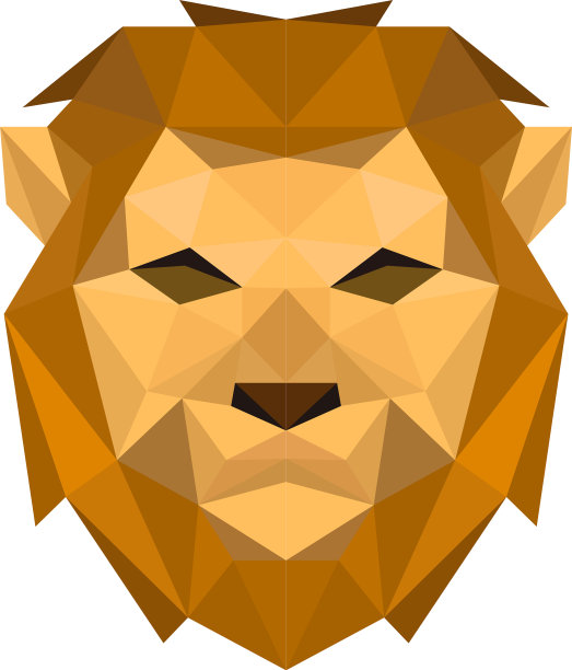 狮子脸带有多边形几何样式图片下载