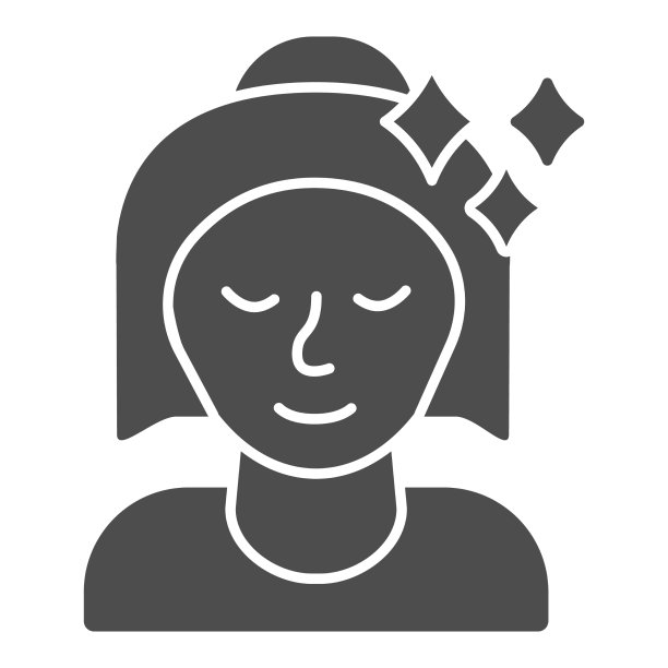 健康女孩固体图标卫生例行概念图片下载