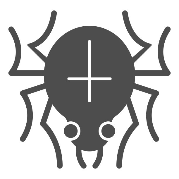 蜘蛛与十字架背面固体图标万圣节图片下载