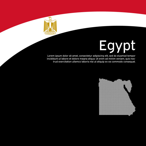 摘要挥舞埃及国旗和马赛克地图图片下载