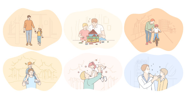 父亲节与孩子一起活动素材图片