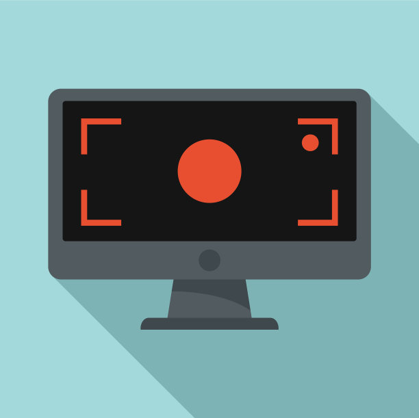 显示录音图标的平面风格图片下载