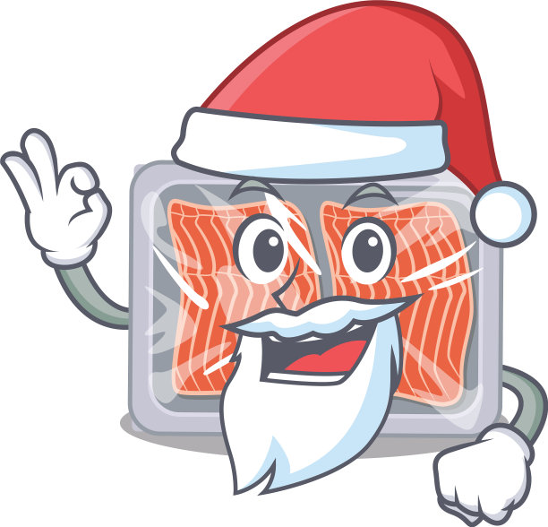 冻三文鱼圣诞老人卡通人物的可爱图片下载