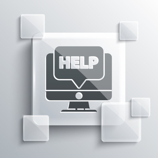 灰色的电脑显示器和帮助图标隔离开图片下载