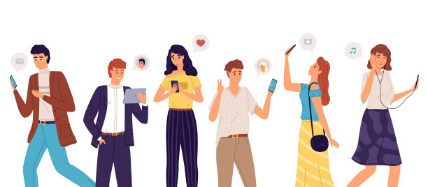 人们用智能手机聚集在一起图片下载