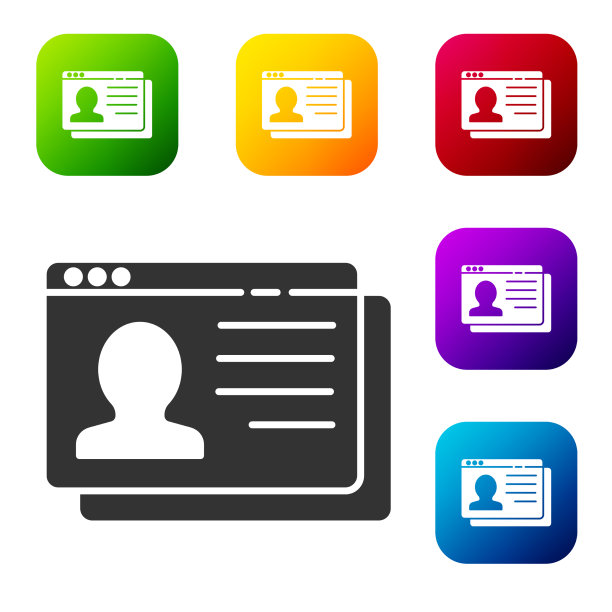 白色背景的简历中用黑色图标隔开图片下载