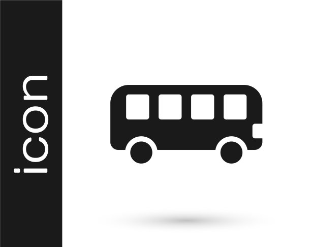 黑色巴士玩具图标孤立的白色背景图片下载