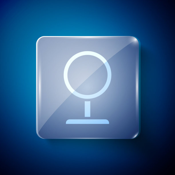 白色圆妆镜图标孤立在蓝色图片下载