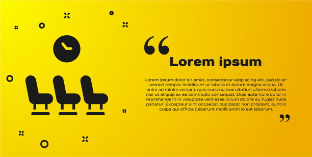 黑色等候室图标隔离黄色图片下载