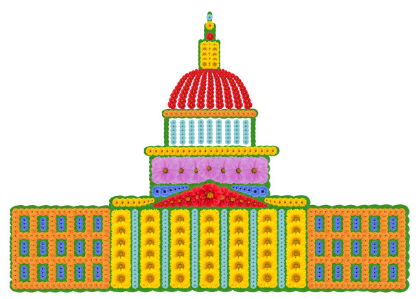 城市著名的花叶房子。孤立的图片下载