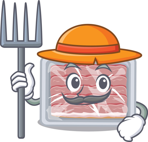 卡通人物设计冷冻烟熏培根图片下载