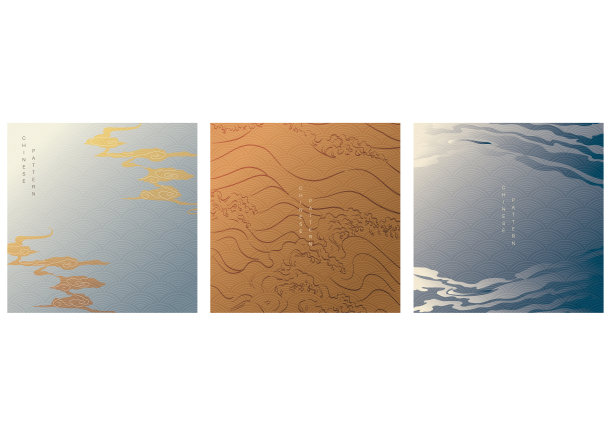 中国背景与东方波模式图片下载