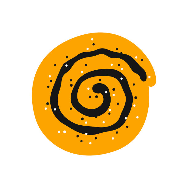 肉桂卷和糖。漩涡髻。手绘孤立矢量插图图片下载