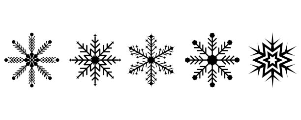 设置雪花图标孤立在白色图片下载