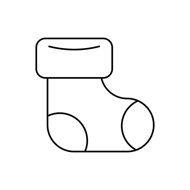 白色背景上的圣诞袜图标图片下载