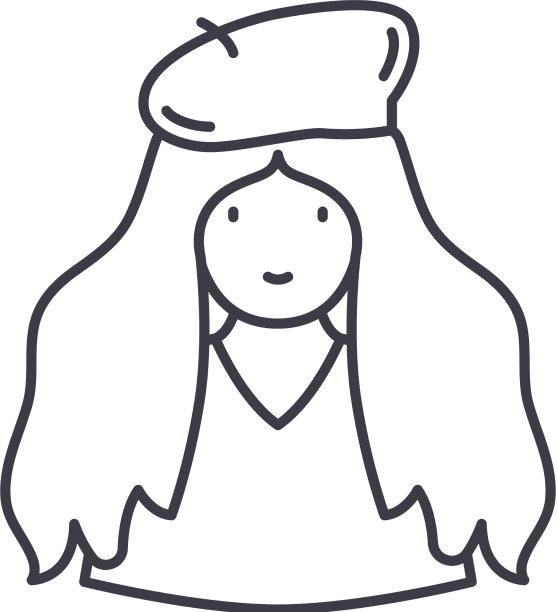 女画家图标线性孤立图片下载