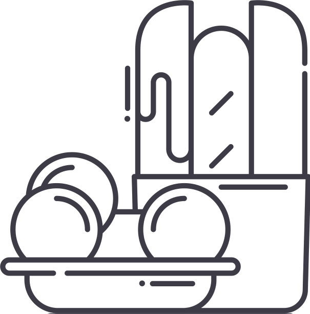 快餐小酒馆图标线性孤立图片下载