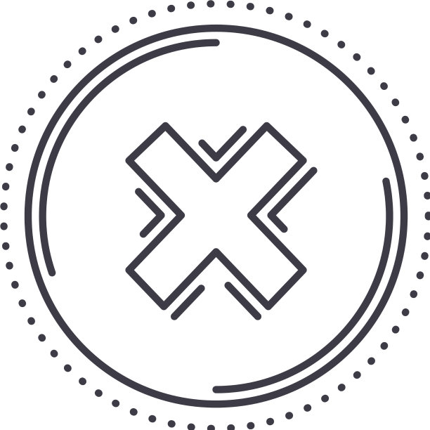 线性隔离的失败标记图标图片下载
