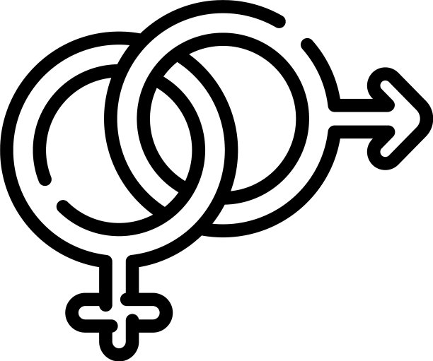 女男情侣标志图标轮廓风格图片下载