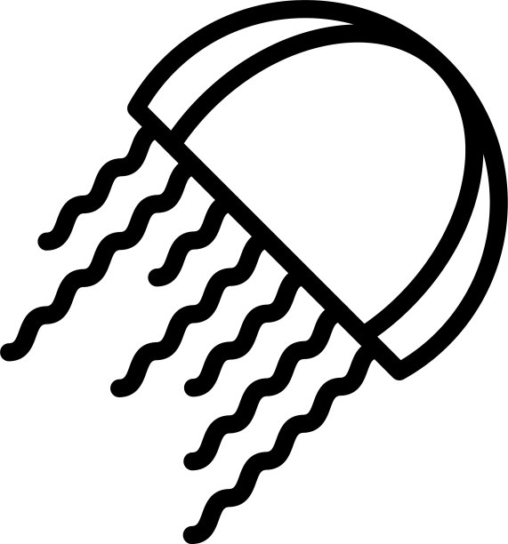 自然水母图标轮廓风格图片下载