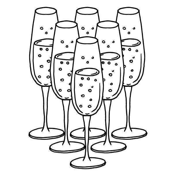 玻璃酒杯配香槟酒图片下载