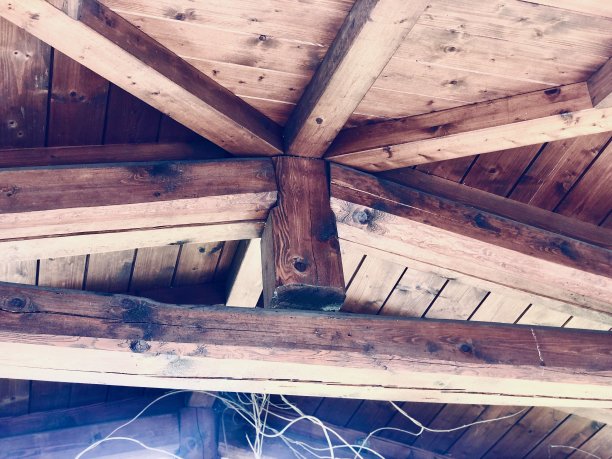 木制屋顶，大木板，木材图片下载