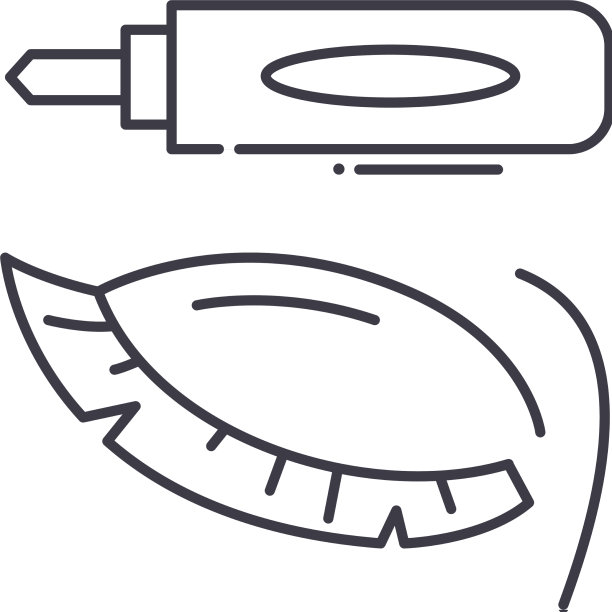 眼线笔概念图标线性孤立图片下载