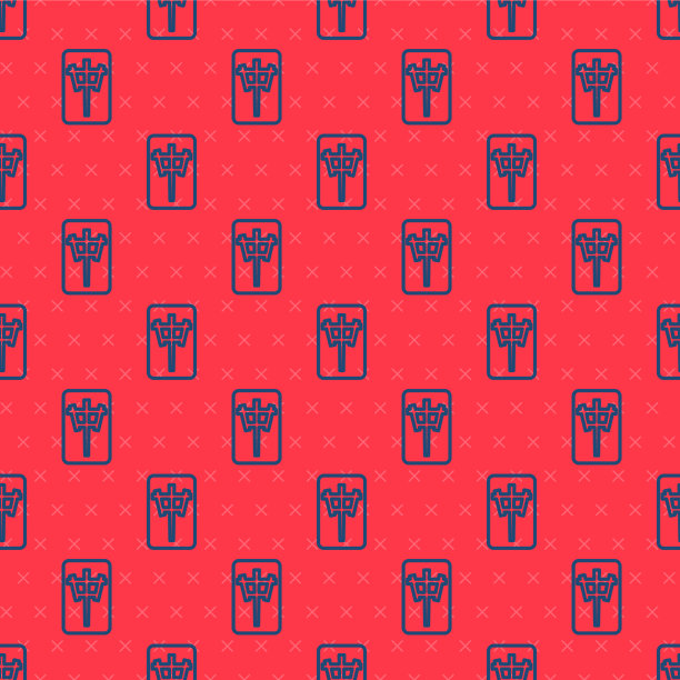 蓝线麻将牌图标隔离无缝图片下载