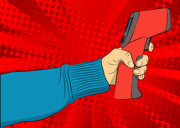 一种手持式非接触式数字红外测温枪。图片下载