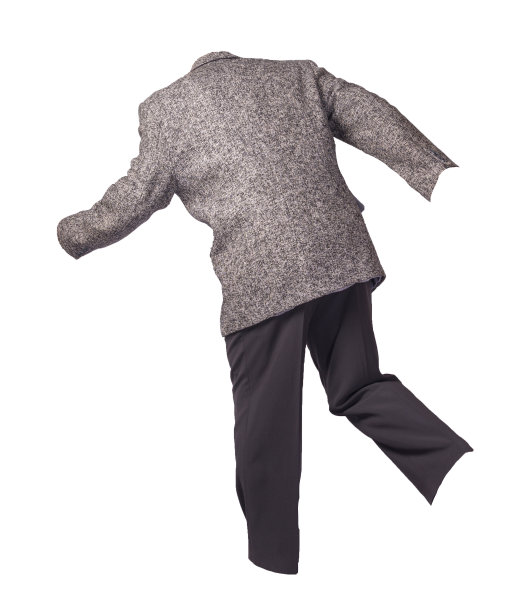 男性灰色夹克和裤子孤立在白色背景下。正式的西装图片下载