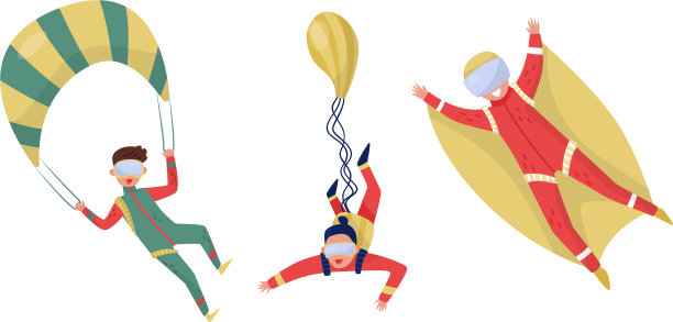 人物用降落伞跳图片下载