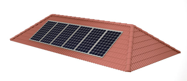 屋顶上的白色背景是太阳能电池板图片下载