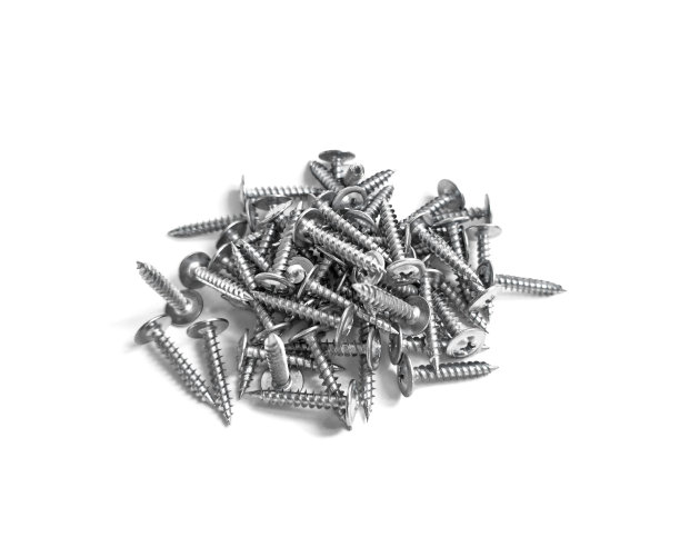 自攻钢螺钉，隔离在白色背景上图片下载
