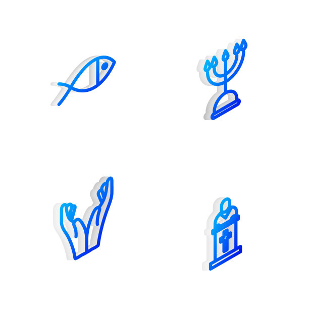 设置基督教光明节烛台等距线图片下载