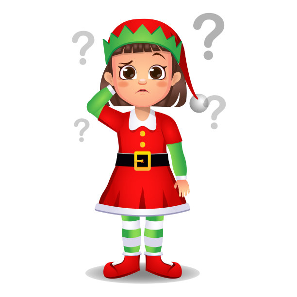 穿着带问号的精灵装的小女孩图片下载