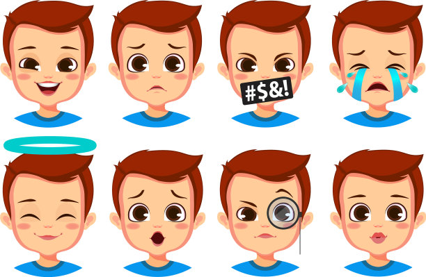 可爱的男孩表情集图片下载