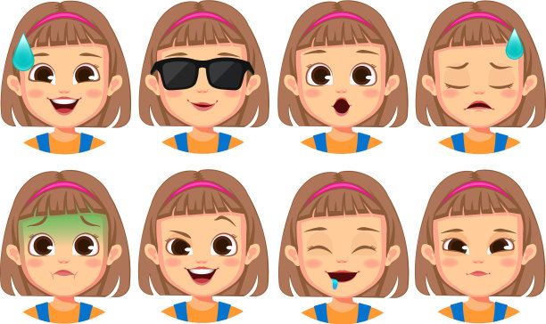 女孩的面部姿势图片下载