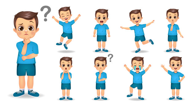 可爱的男孩字符集图片下载