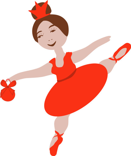 穿着红裙子的芭蕾舞小女孩图片下载