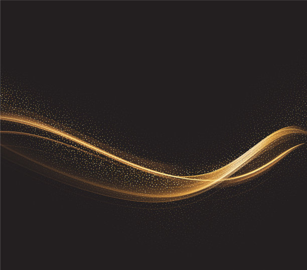 抽象闪亮的彩色金色波浪设计元素图片下载
