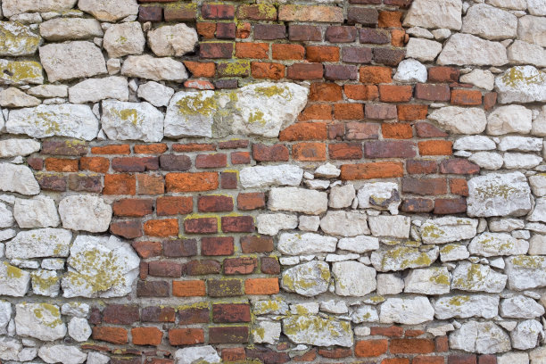 白、红砖背景的老砖墙。复古砖墙质感图片下载