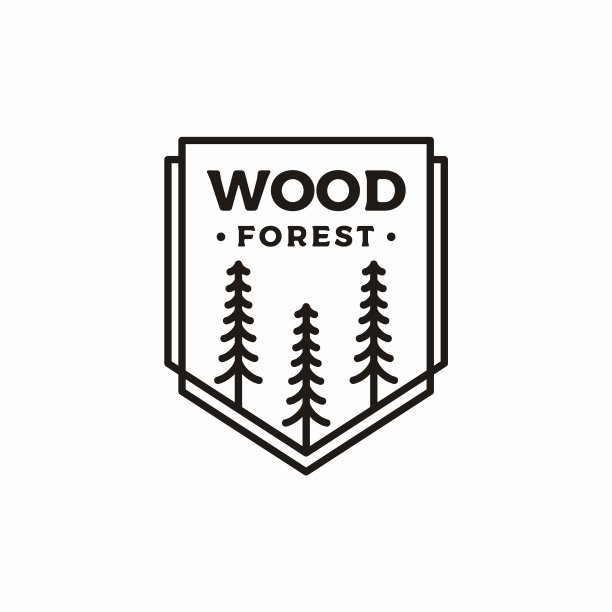 复古复古线条艺术常青松树云杉图片下载