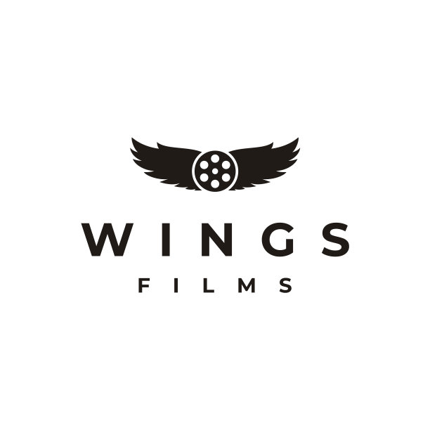 翅膀和电影卷轴为电影制作标志图片下载