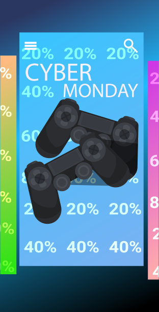 游戏手柄操纵杆网络星期一网上销售海报图片下载