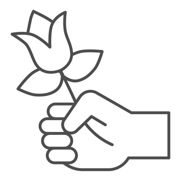 手捧花细线象征情人节图片下载