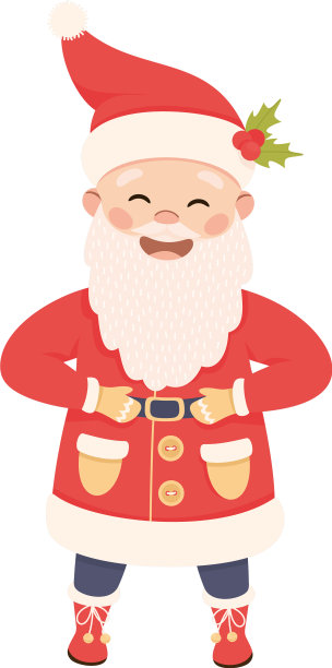 站着白胡子的圣诞老人迎接新年图片下载