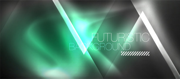 霓虹几何抽象背景三角形图片下载