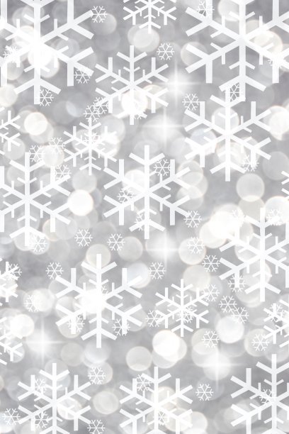 银色的散景背景与雪花图片下载